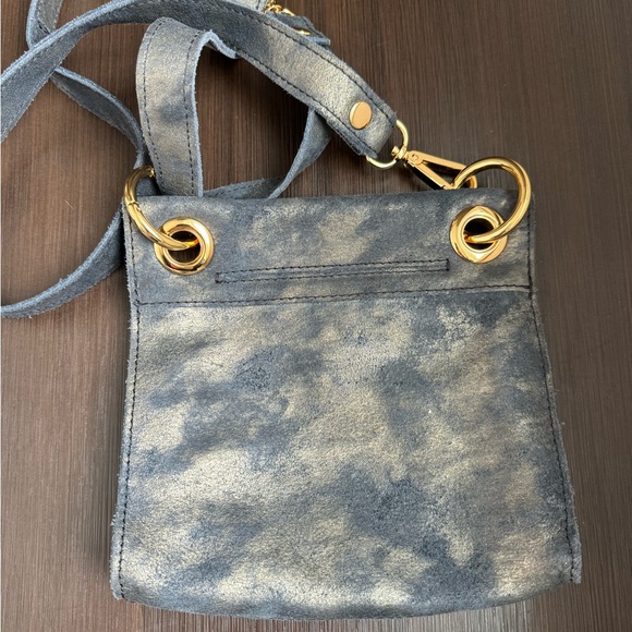 Hammitt Small Tony Blue and Gold Crossbody Bag - Picture 2 of 5